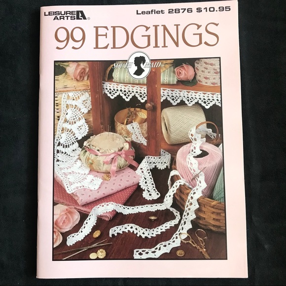 Vtg Leisure Arts Crochet 99 Edgings 54 Pages Leaflet #2876 Crocheted 1996 - Picture 1 of 7